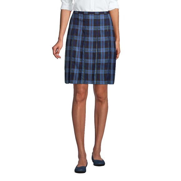 Lands' End Women's School Uniform TOK Plaid Box Pleat Skirt, UN2, NWT - Picture 1 of 2